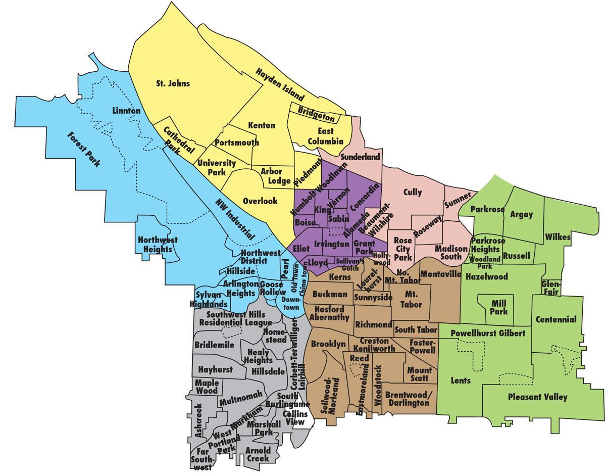 harta e Portland dhe zonat përreth