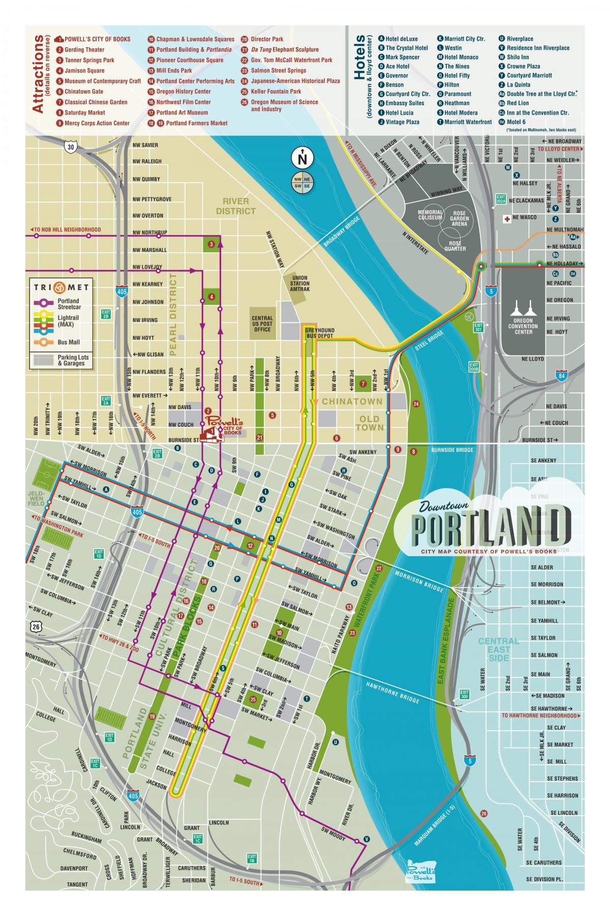 harta e Portland vizitorëve