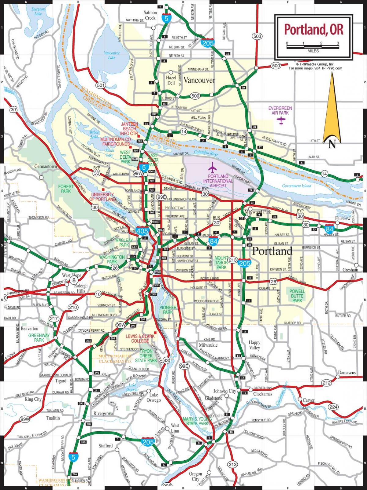 Portland hartën e rrugës