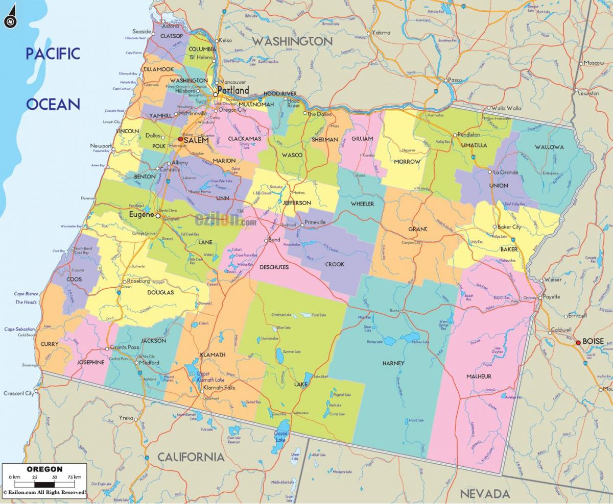 Portland Oregon qarkut hartë