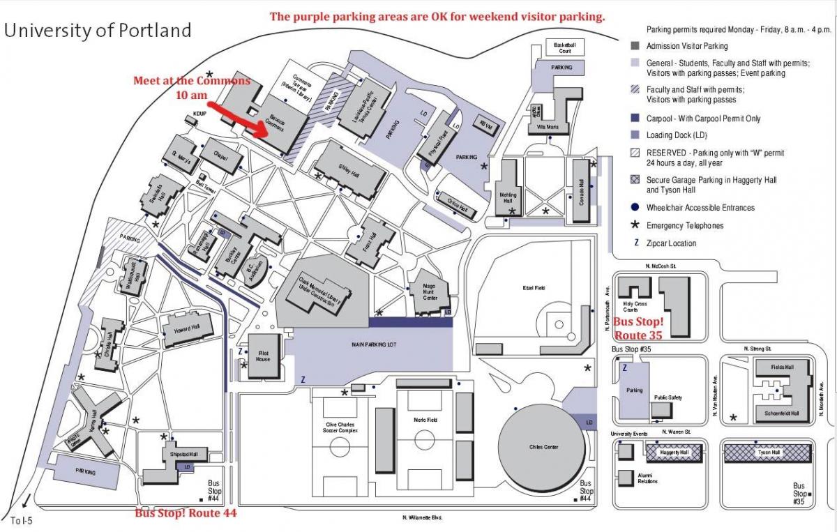 harta e Universitetit të Portland